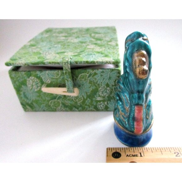 VTG Asian Porcelain QiLin Animal Unicorn Figurine with Box - Blessings & Luck - Picture 16 of 16